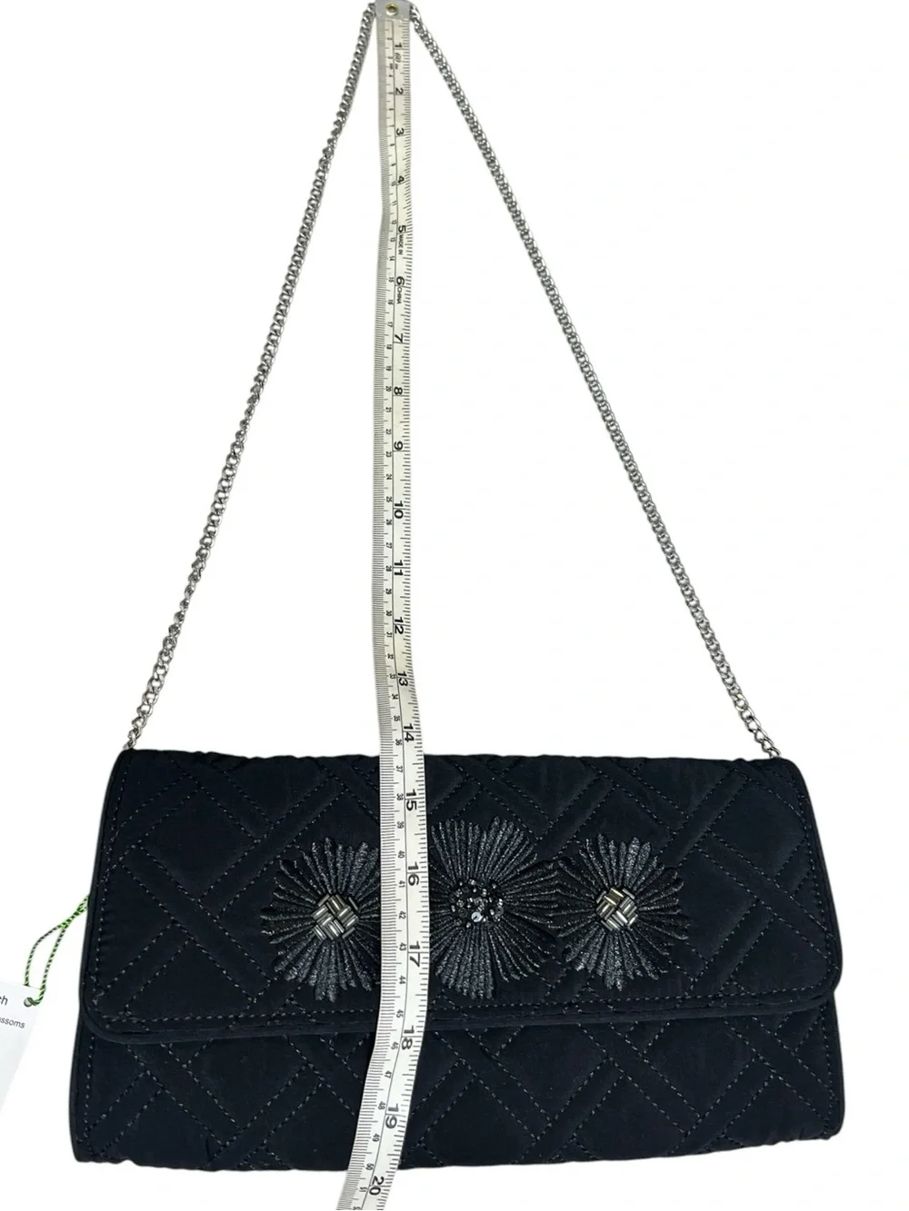 Vera Bradley Celebration Clutch Midnight Blossoms Quilted Chain Crossbody NWT